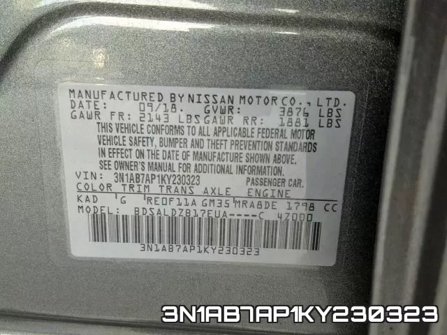3N1AB7AP1KY230323 фото 2