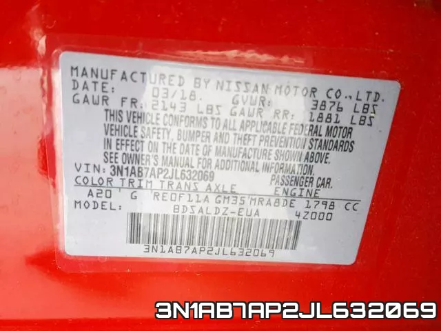 3N1AB7AP2JL632069 фото 2