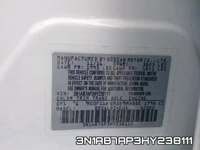 3N1AB7AP3HY238111 фото 2