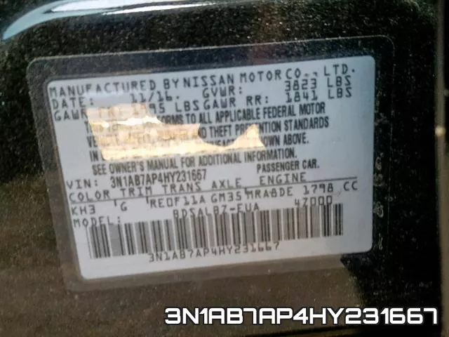 3N1AB7AP4HY231667 фото 2