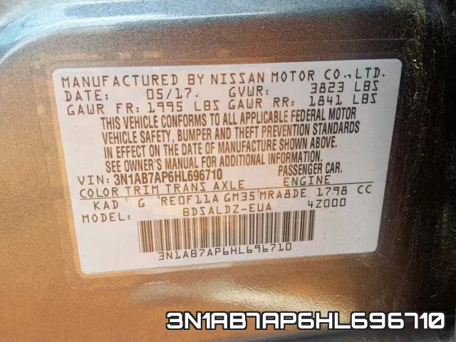 3N1AB7AP6HL696710 фото 2