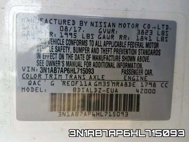 3N1AB7AP6HL715093 фото 2