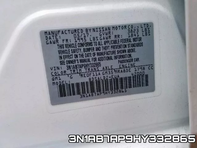 3N1AB7AP9HY332865 фото 2