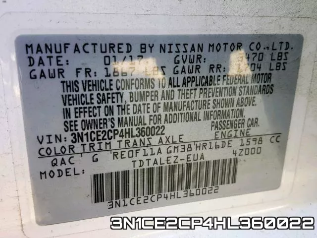 3N1CE2CP4HL360022 фото 2
