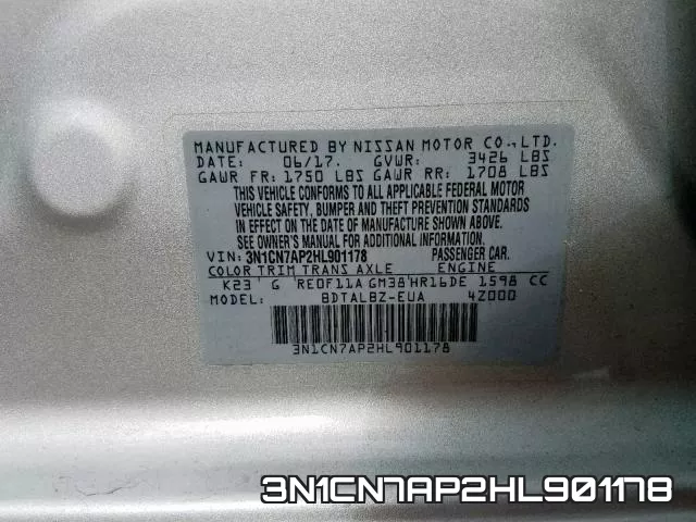 3N1CN7AP2HL901178 фото 2