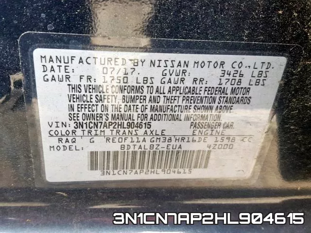 3N1CN7AP2HL904615 фото 2