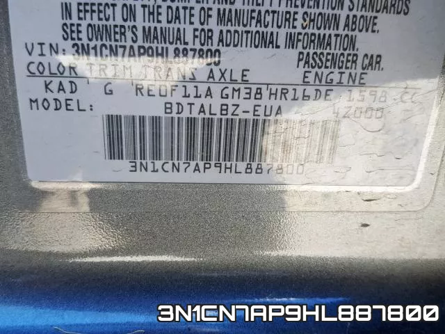 3N1CN7AP9HL887800 фото 2
