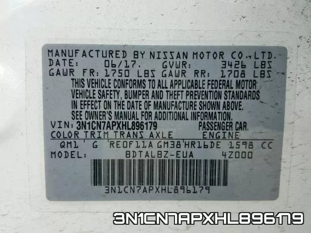 3N1CN7APXHL896179 фото 2