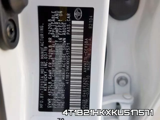4T1B21HKXKU517571 фото 2