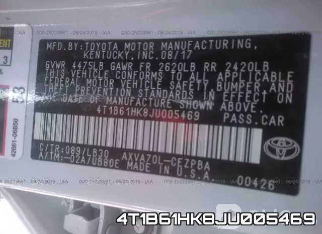 4T1B61HK8JU005469 фото 10
