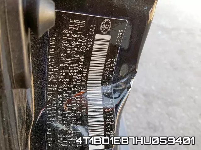 4T1BD1EB7HU059401 фото 2