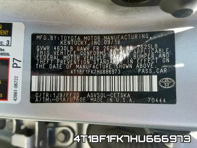 4T1BF1FK7HU666973 фото 2