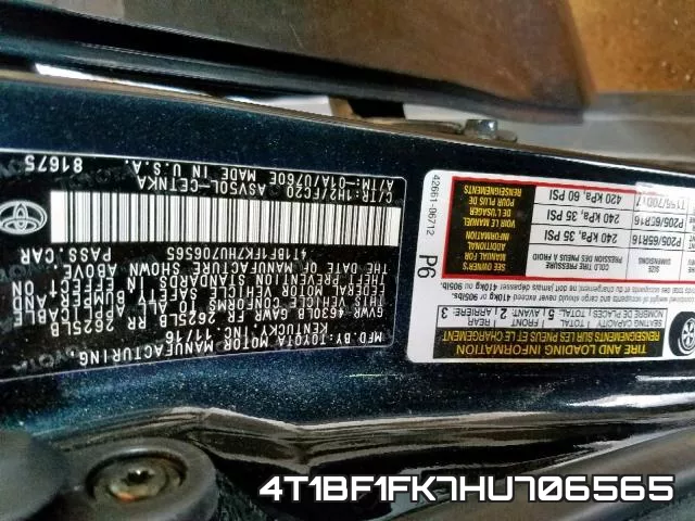 4T1BF1FK7HU706565 фото 2