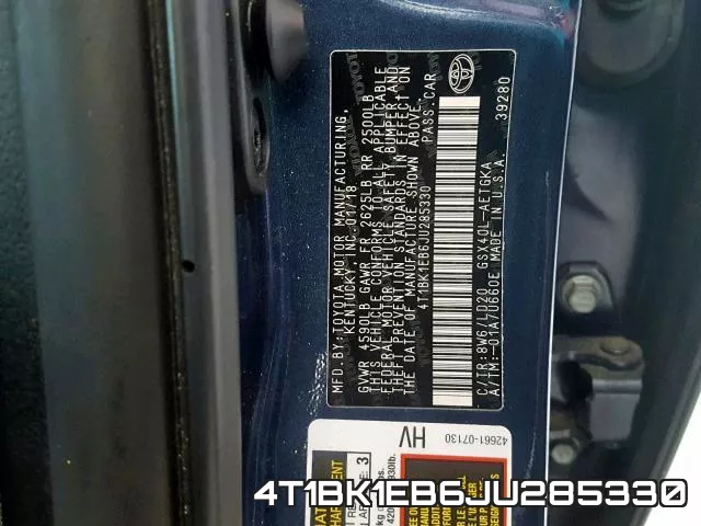 4T1BK1EB6JU285330 фото 2