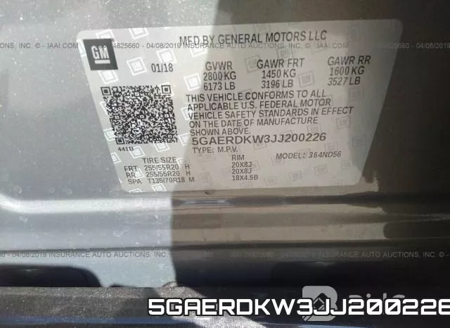5GAERDKW3JJ200226 фото 10