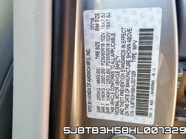 5J8TB3H58HL007329 фото 2