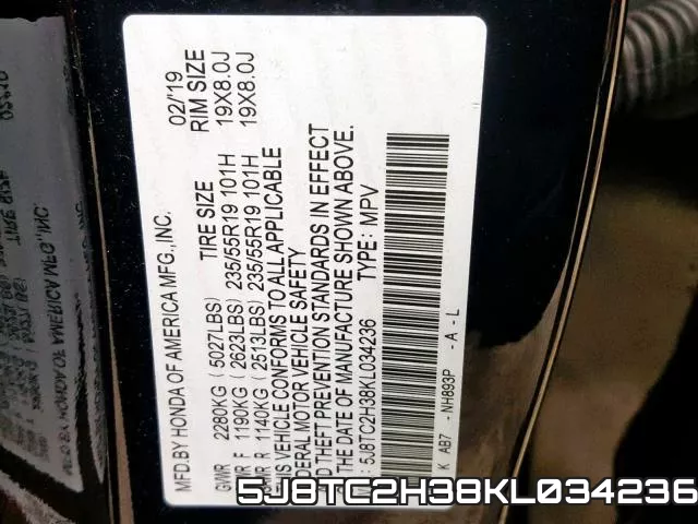 5J8TC2H38KL034236 фото 2