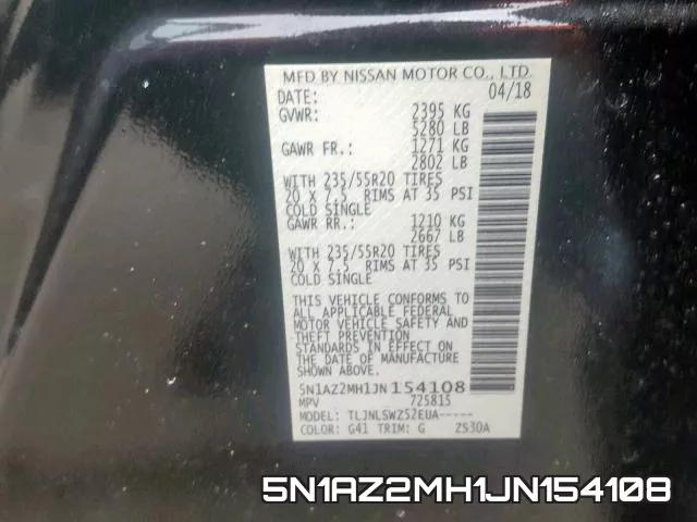 5N1AZ2MH1JN154108 фото 2