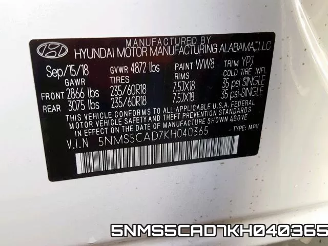 5NMS5CAD7KH040365 фото 2