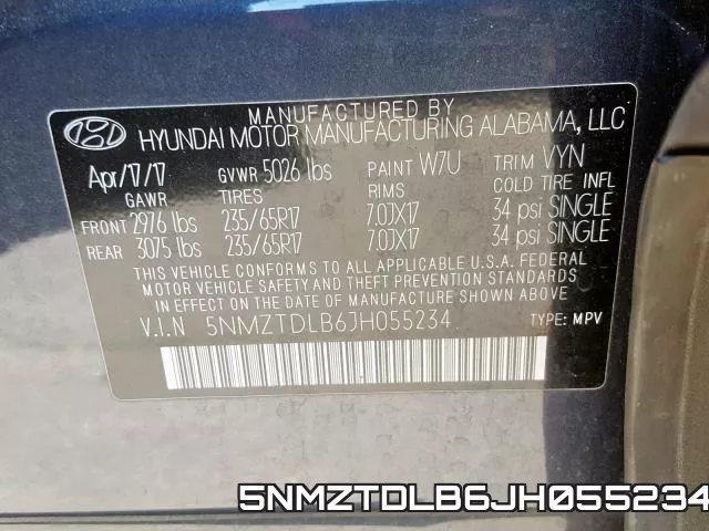 5NMZTDLB6JH055234 фото 2