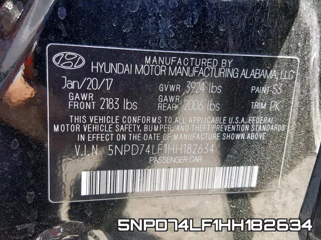 5NPD74LF1HH182634 фото 2
