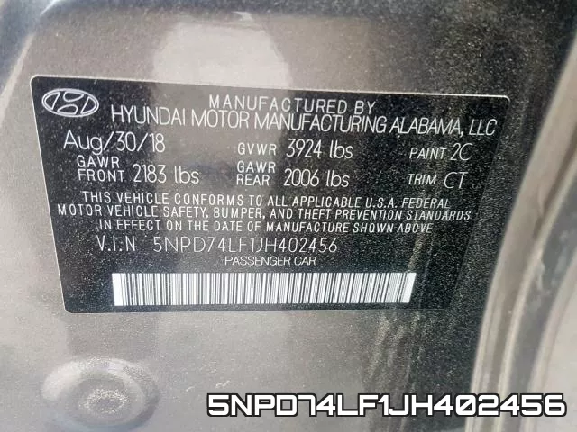 5NPD74LF1JH402456 фото 2