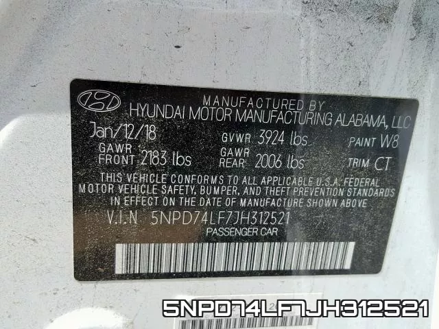 5NPD74LF7JH312521 фото 2