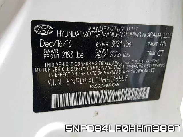 5NPD84LF0HH173887 фото 2