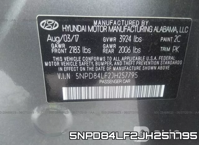 5NPD84LF2JH257795 фото 10