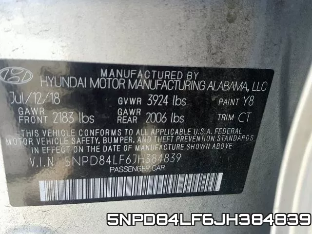 5NPD84LF6JH384839 фото 2
