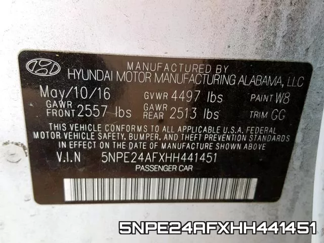 5NPE24AFXHH441451 фото 2
