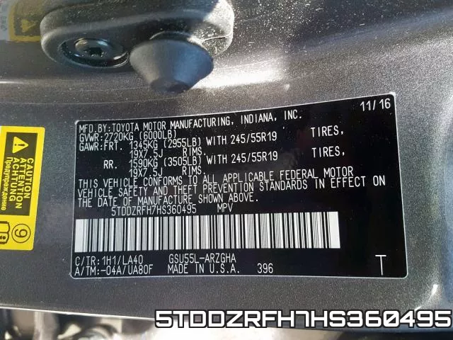 5TDDZRFH7HS360495 фото 2