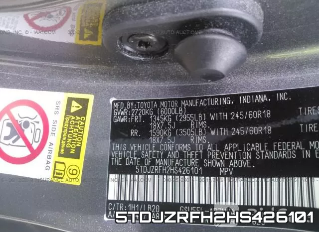 5TDJZRFH2HS426101 фото 10