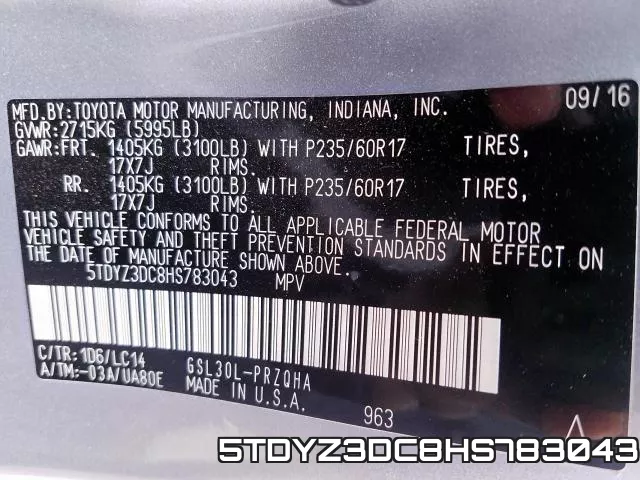 5TDYZ3DC8HS783043 фото 2
