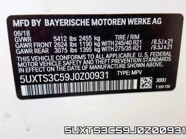 5UXTS3C59J0Z00931 фото 2