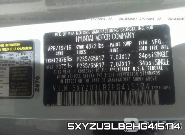 5XYZU3LB2HG415174 фото 10