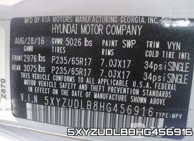 5XYZUDLB8HG456916 фото 10