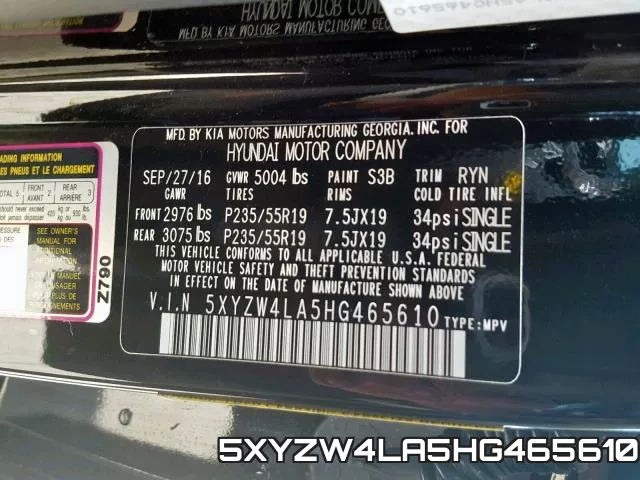 5XYZW4LA5HG465610 фото 2