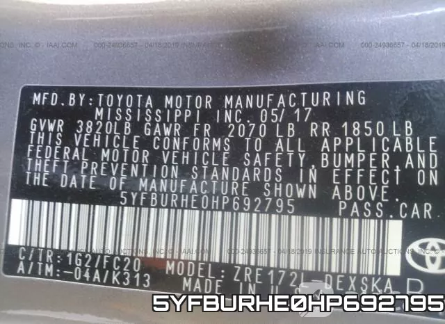 5YFBURHE0HP692795 фото 10