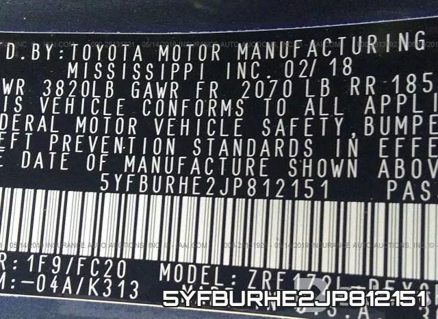 5YFBURHE2JP812151 фото 10
