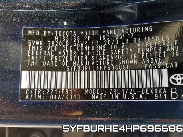 5YFBURHE4HP696686 фото 2