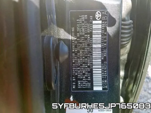5YFBURHE5JP765083 фото 2