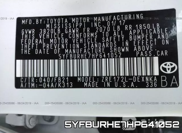 5YFBURHE7HP641052 фото 9