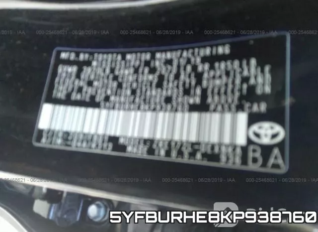 5YFBURHE8KP938760 фото 10
