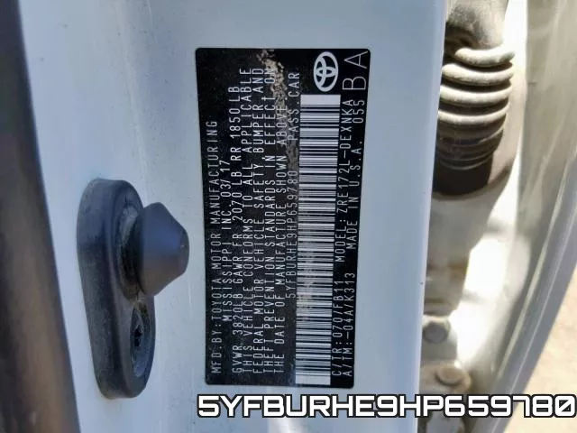 5YFBURHE9HP659780 фото 2