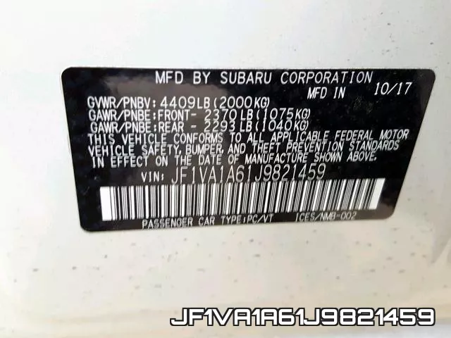 JF1VA1A61J9821459 фото 2