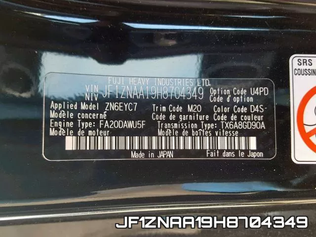 JF1ZNAA19H8704349 фото 2