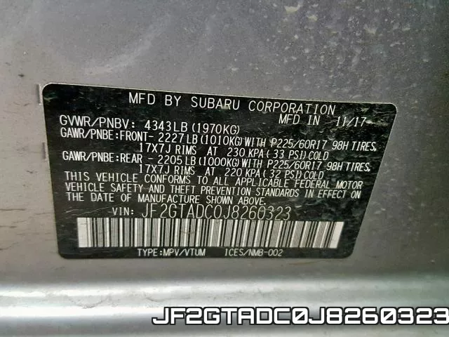JF2GTADC0J8260323 фото 2