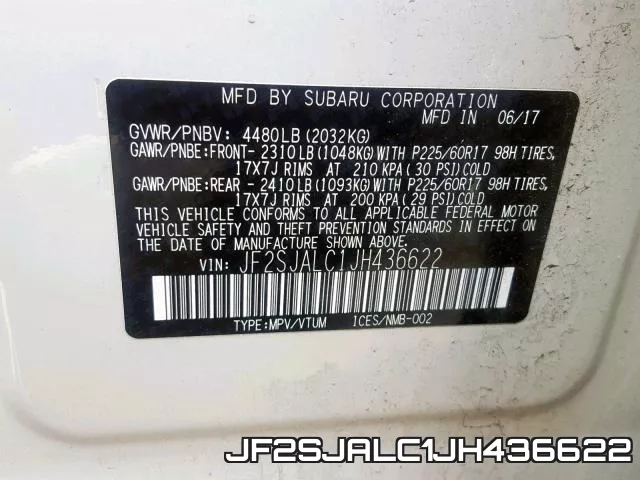 JF2SJALC1JH436622 фото 2