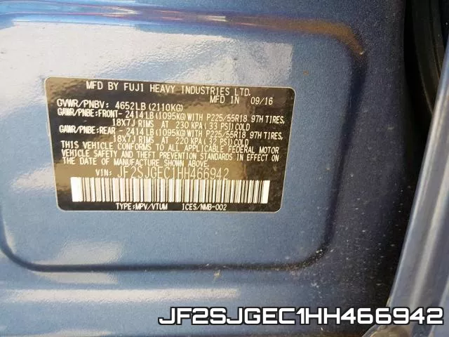 JF2SJGEC1HH466942 фото 2